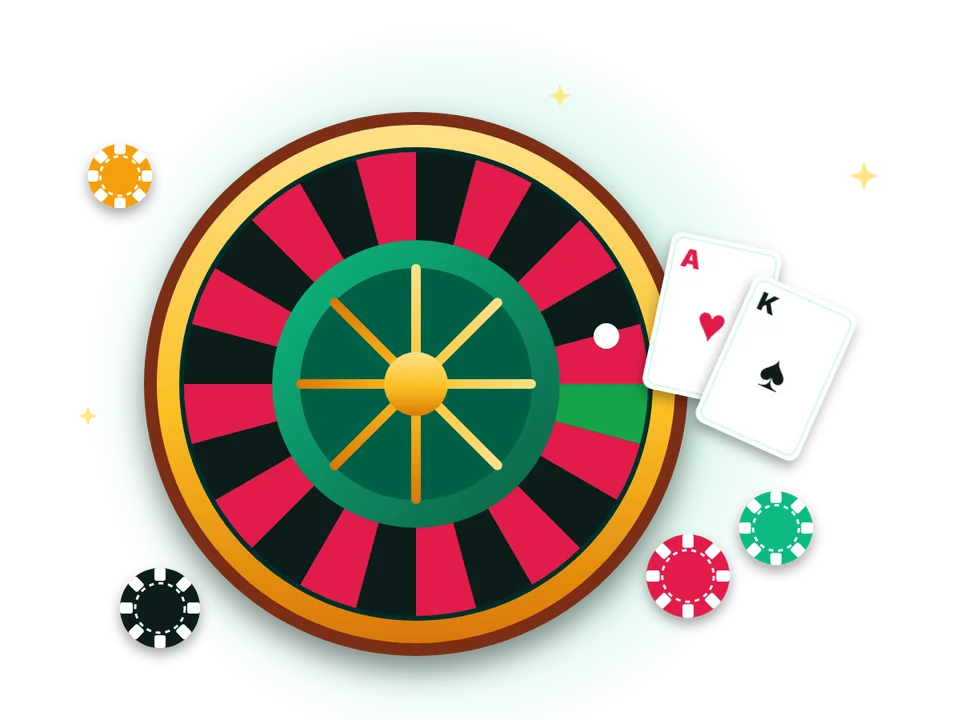 WinSpirit live casino roulette wheel, cards and chips